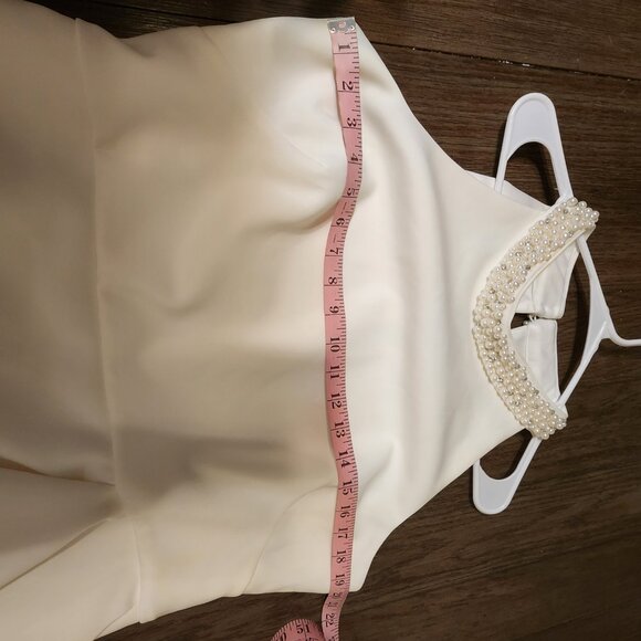 Eliza J pearly bead sleeveless sheath dress NWT Ivory Size 18 - Picture 8 of 13